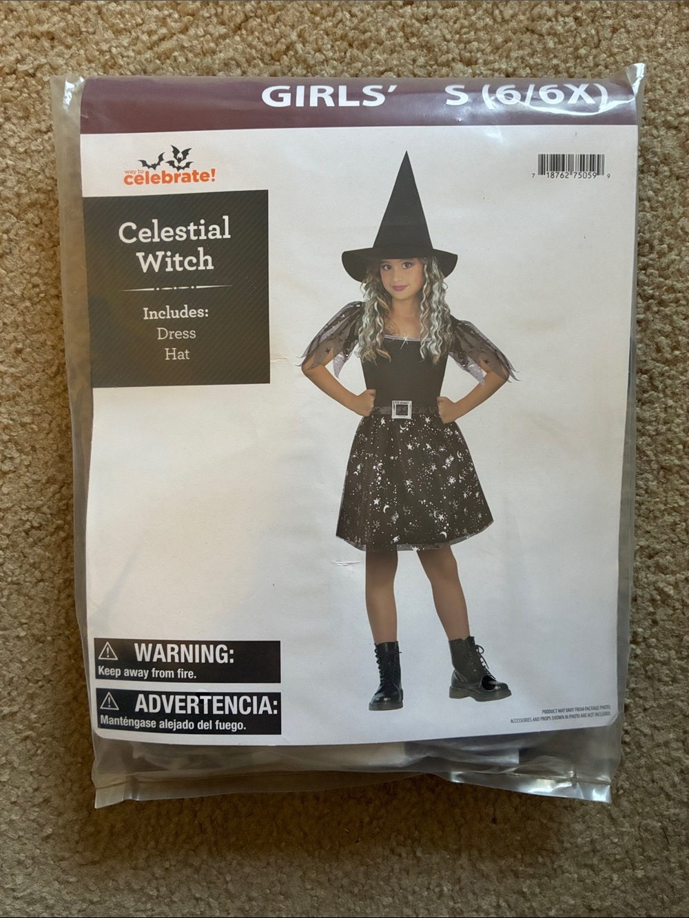 Way To Celebrate Celestial Witch Halloween Costume - Size S (6/6X)